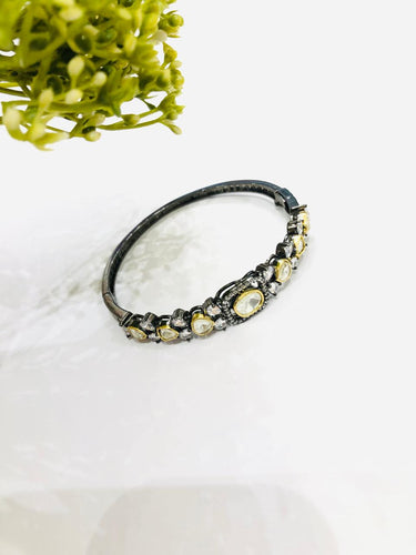 Oxidised Polki Bracelet